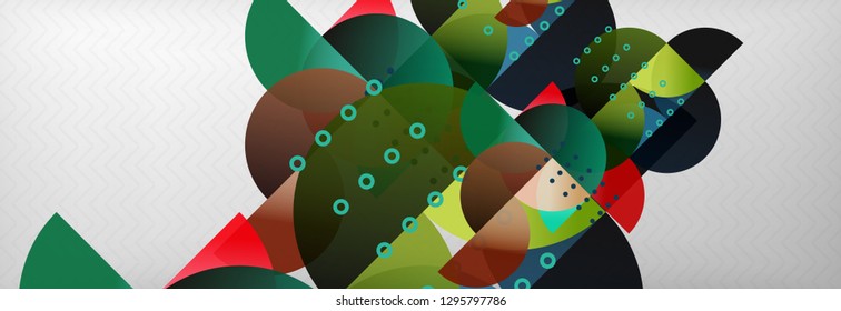 Abstract background, geometric composition, dynamic circles and round shapes design template, vector illustration
