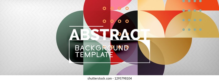 Abstract background, geometric composition, dynamic circles and round shapes design template, vector illustration