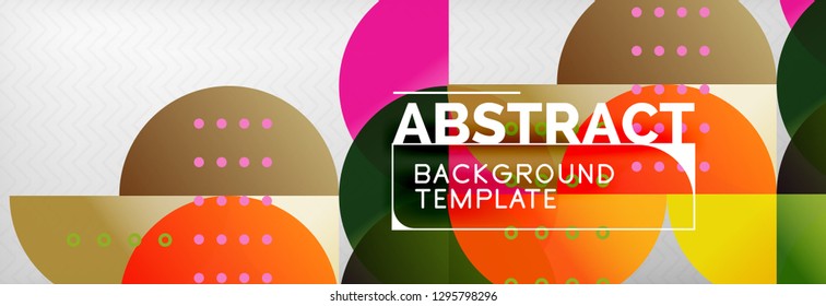 Abstract background, geometric composition, dynamic circles and round shapes design template, vector illustration