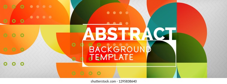 Abstract background, geometric composition, dynamic circles and round shapes design template, vector illustration