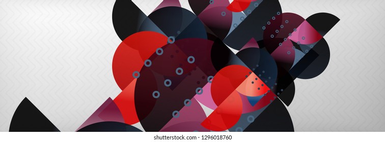 Abstract background, geometric composition, dynamic circles and round shapes design template, vector illustration
