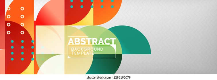 Abstract background, geometric composition, dynamic circles and round shapes design template, vector illustration