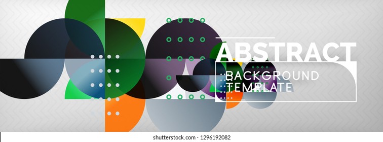 Abstract background, geometric composition, dynamic circles and round shapes design template, vector illustration