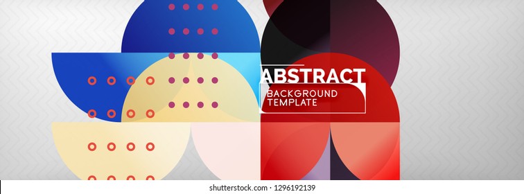 Abstract background, geometric composition, dynamic circles and round shapes design template, vector illustration