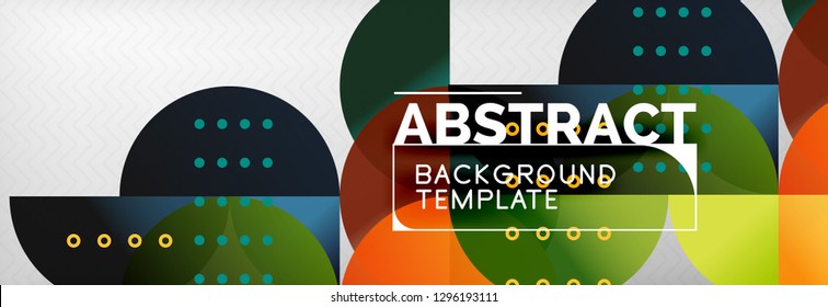 Abstract background, geometric composition, dynamic circles and round shapes design template, vector illustration