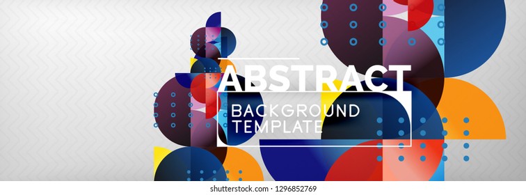 Abstract background, geometric composition, dynamic circles and round shapes design template, vector illustration