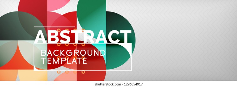 Abstract background, geometric composition, dynamic circles and round shapes design template, vector illustration
