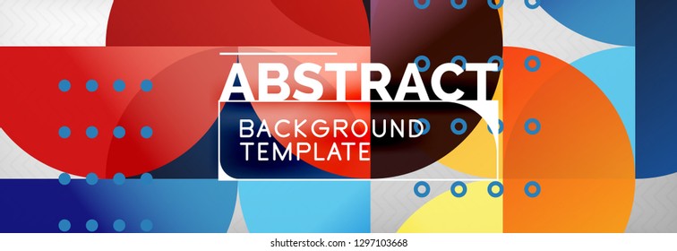 Abstract background, geometric composition, dynamic circles and round shapes design template, vector illustration
