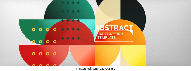 Abstract background, geometric composition, dynamic circles and round shapes design template, vector illustration