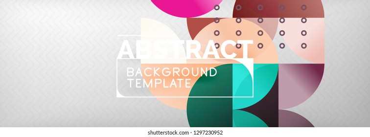 Abstract background, geometric composition, dynamic circles and round shapes design template, vector illustration