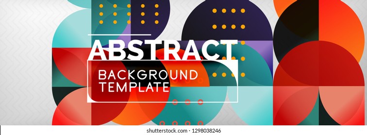 Abstract background, geometric composition, dynamic circles and round shapes design template, vector illustration