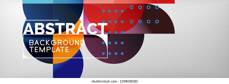 Abstract background, geometric composition, dynamic circles and round shapes design template, vector illustration