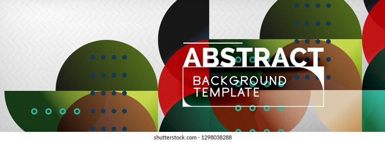 Abstract background, geometric composition, dynamic circles and round shapes design template, vector illustration