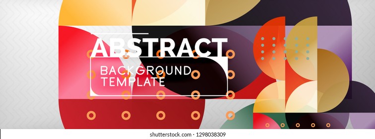 Abstract background, geometric composition, dynamic circles and round shapes design template, vector illustration