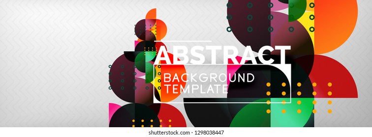 Abstract background, geometric composition, dynamic circles and round shapes design template, vector illustration