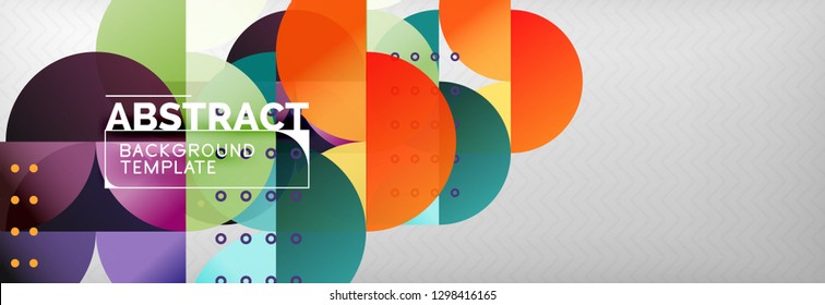 Abstract background, geometric composition, dynamic circles and round shapes design template, vector illustration