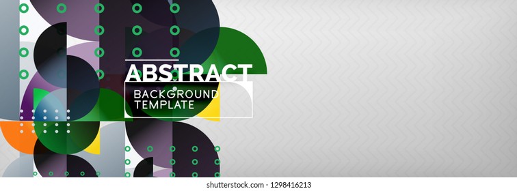 Abstract background, geometric composition, dynamic circles and round shapes design template, vector illustration