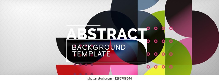 Abstract background, geometric composition, dynamic circles and round shapes design template, vector illustration