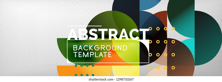 Abstract background, geometric composition, dynamic circles and round shapes design template, vector illustration
