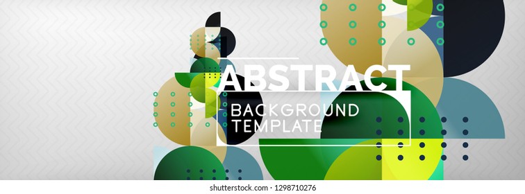 Abstract background, geometric composition, dynamic circles and round shapes design template, vector illustration