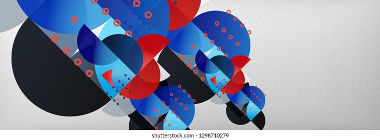 Abstract background, geometric composition, dynamic circles and round shapes design template, vector illustration