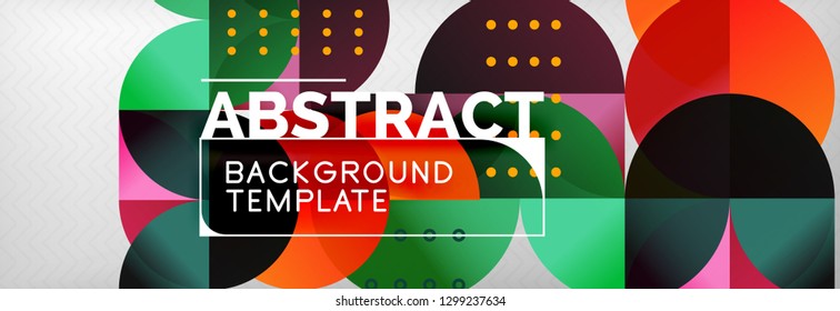 Abstract background, geometric composition, dynamic circles and round shapes design template, vector illustration