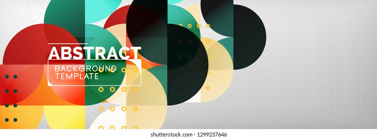 Abstract background, geometric composition, dynamic circles and round shapes design template, vector illustration