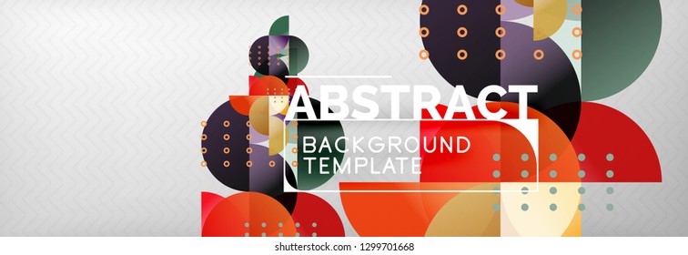 Abstract background, geometric composition, dynamic circles and round shapes design template, vector illustration