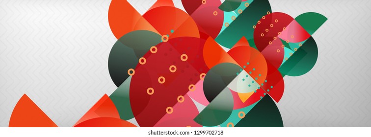 Abstract background, geometric composition, dynamic circles and round shapes design template, vector illustration