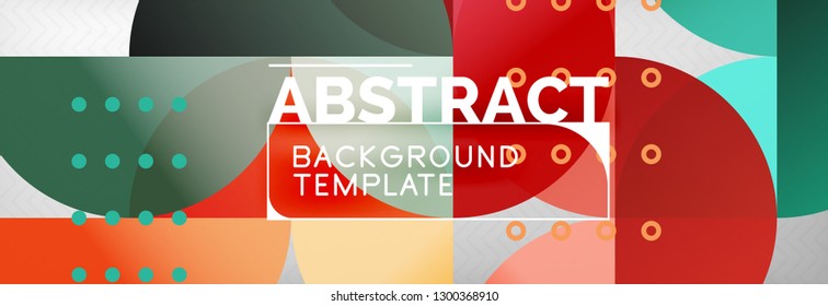 Abstract background, geometric composition, dynamic circles and round shapes design template, vector illustration