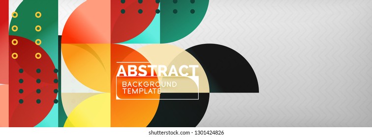 Abstract background, geometric composition, dynamic circles and round shapes design template, vector illustration