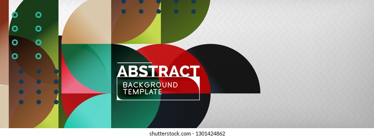 Abstract background, geometric composition, dynamic circles and round shapes design template, vector illustration