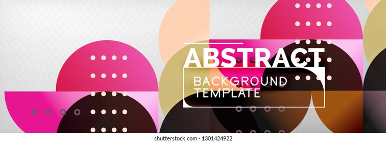 Abstract background, geometric composition, dynamic circles and round shapes design template, vector illustration