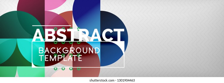 Abstract background, geometric composition, dynamic circles and round shapes design template, vector illustration