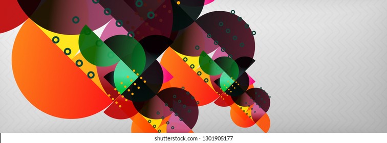 Abstract background, geometric composition, dynamic circles and round shapes design template, vector illustration