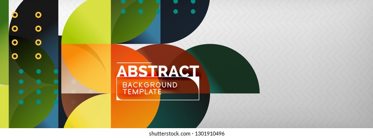 Abstract background, geometric composition, dynamic circles and round shapes design template, vector illustration