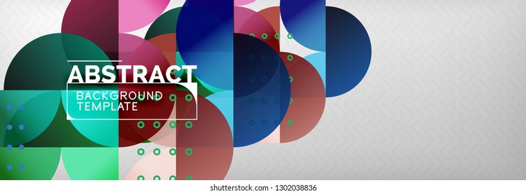 Abstract background, geometric composition, dynamic circles and round shapes design template, vector illustration