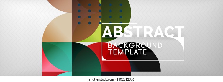 Abstract background, geometric composition, dynamic circles and round shapes design template, vector illustration