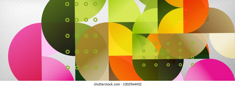 Abstract background, geometric composition, dynamic circles and round shapes design template, vector illustration