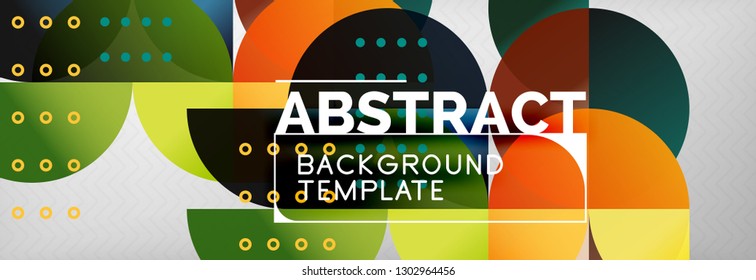 Abstract background, geometric composition, dynamic circles and round shapes design template, vector illustration