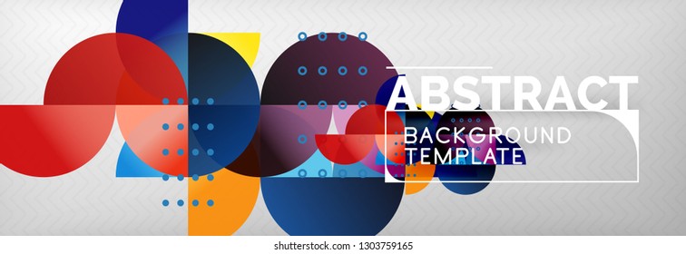 Abstract background, geometric composition, dynamic circles and round shapes design template, vector illustration