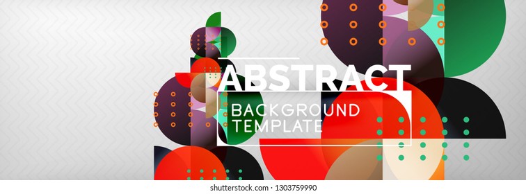 Abstract background, geometric composition, dynamic circles and round shapes design template, vector illustration