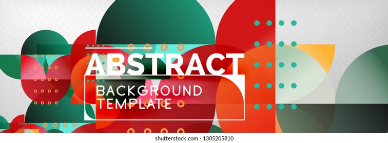 Abstract background, geometric composition, dynamic circles and round shapes design template, vector illustration