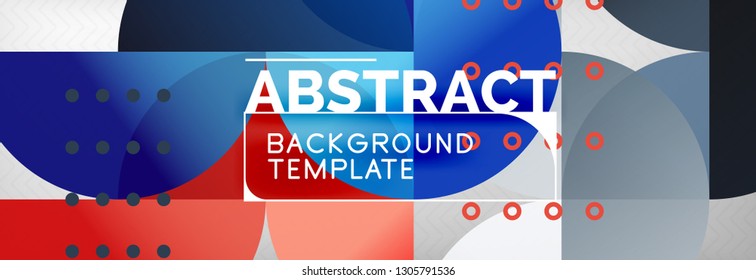 Abstract background, geometric composition, dynamic circles and round shapes design template, vector illustration