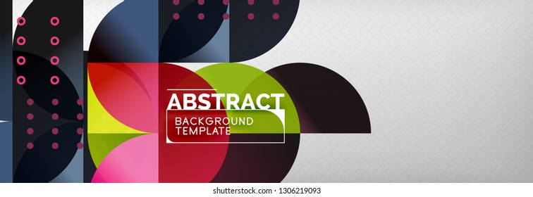 Abstract background, geometric composition, dynamic circles and round shapes design template, vector illustration