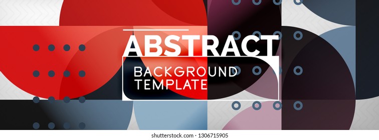 Abstract background, geometric composition, dynamic circles and round shapes design template, vector illustration