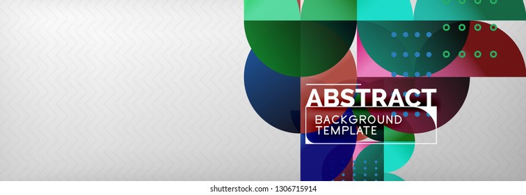 Abstract background, geometric composition, dynamic circles and round shapes design template, vector illustration
