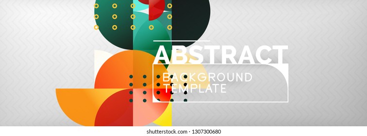 Abstract background, geometric composition, dynamic circles and round shapes design template, vector illustration