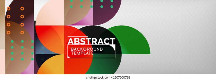 Abstract background, geometric composition, dynamic circles and round shapes design template, vector illustration