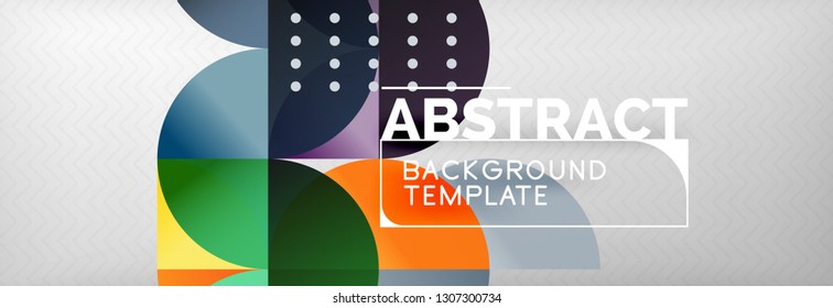 Abstract background, geometric composition, dynamic circles and round shapes design template, vector illustration